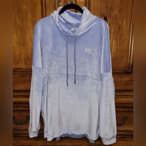 NWT, Victoria's Secret PINK velour cowlneck, purple, size Large